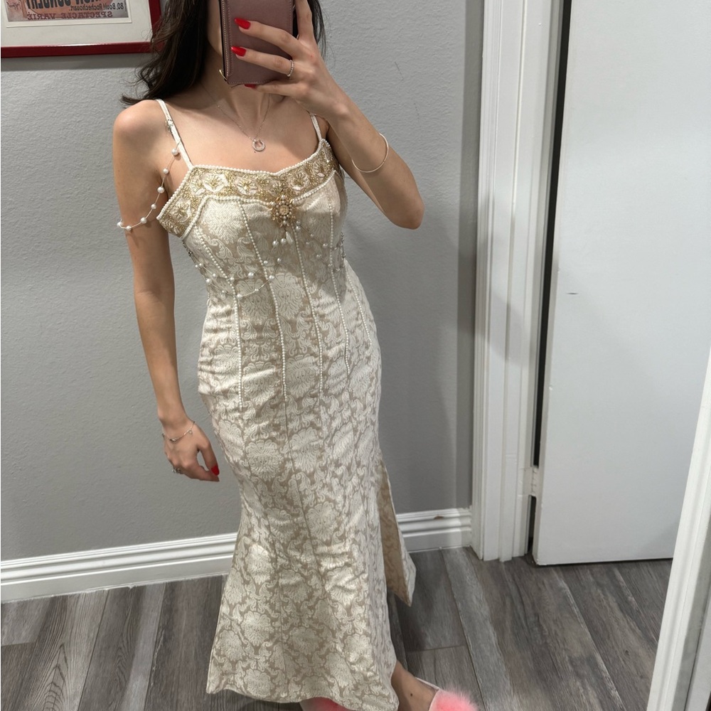 Beige Fairy Pearl Dress